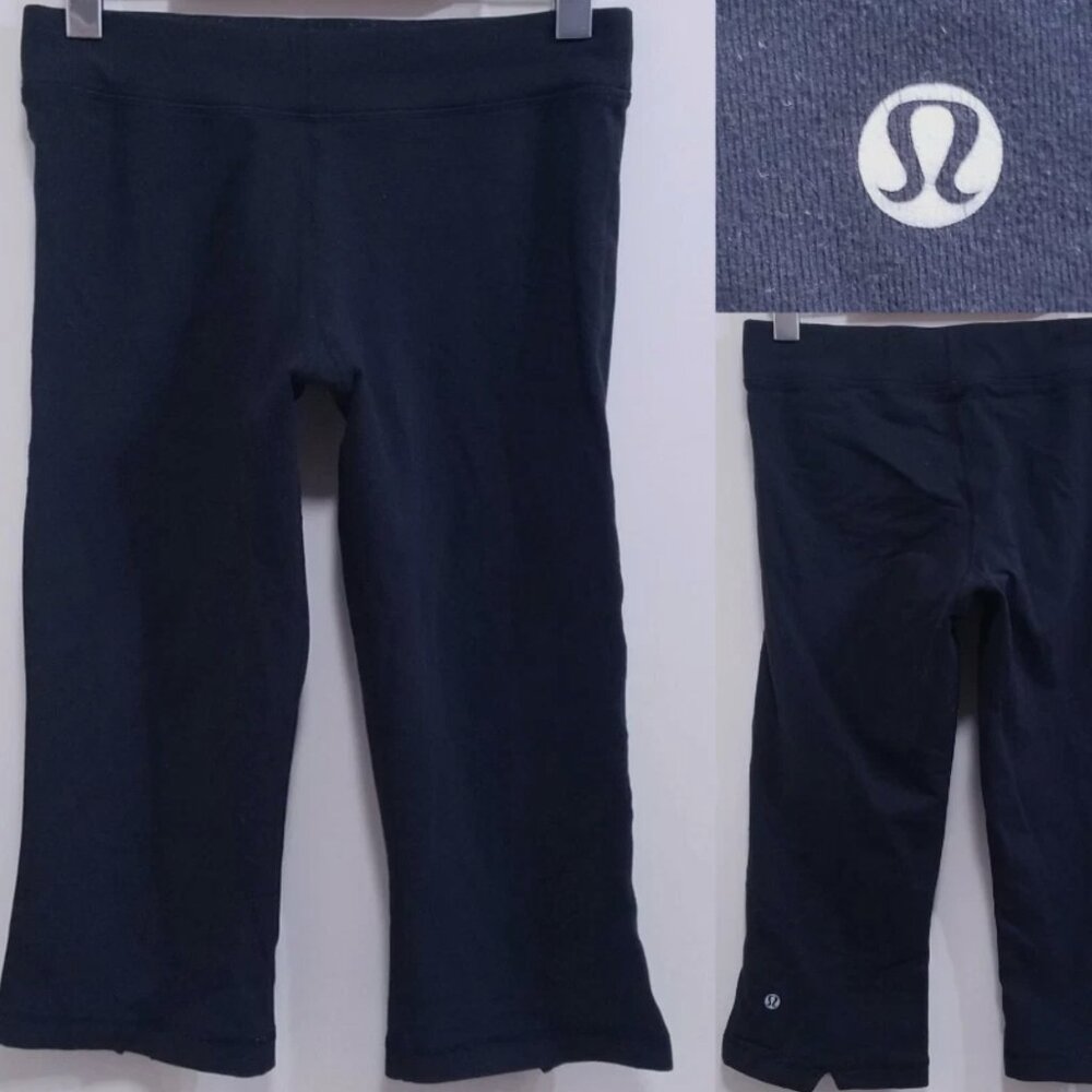 Lululemon Gather & Crow Cropped Leggings Size 6 Small Women's Pants Capri Black